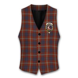 ScotsTee Shop Scottish Ainslie SC Crest Tartan Waistcoat Sleeveless Suit Vest