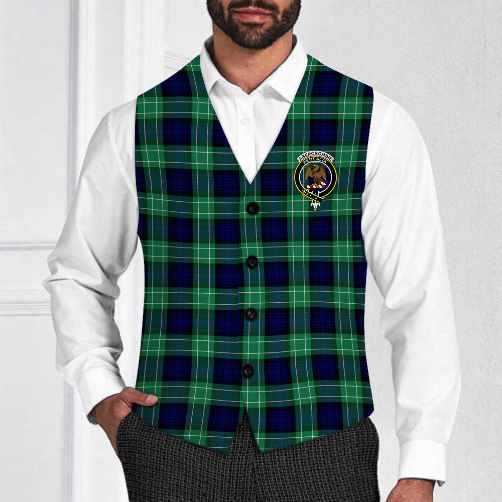 ScotsTee Shop Scottish Abercrombie SC Crest Tartan Waistcoat Sleeveless Suit Vest