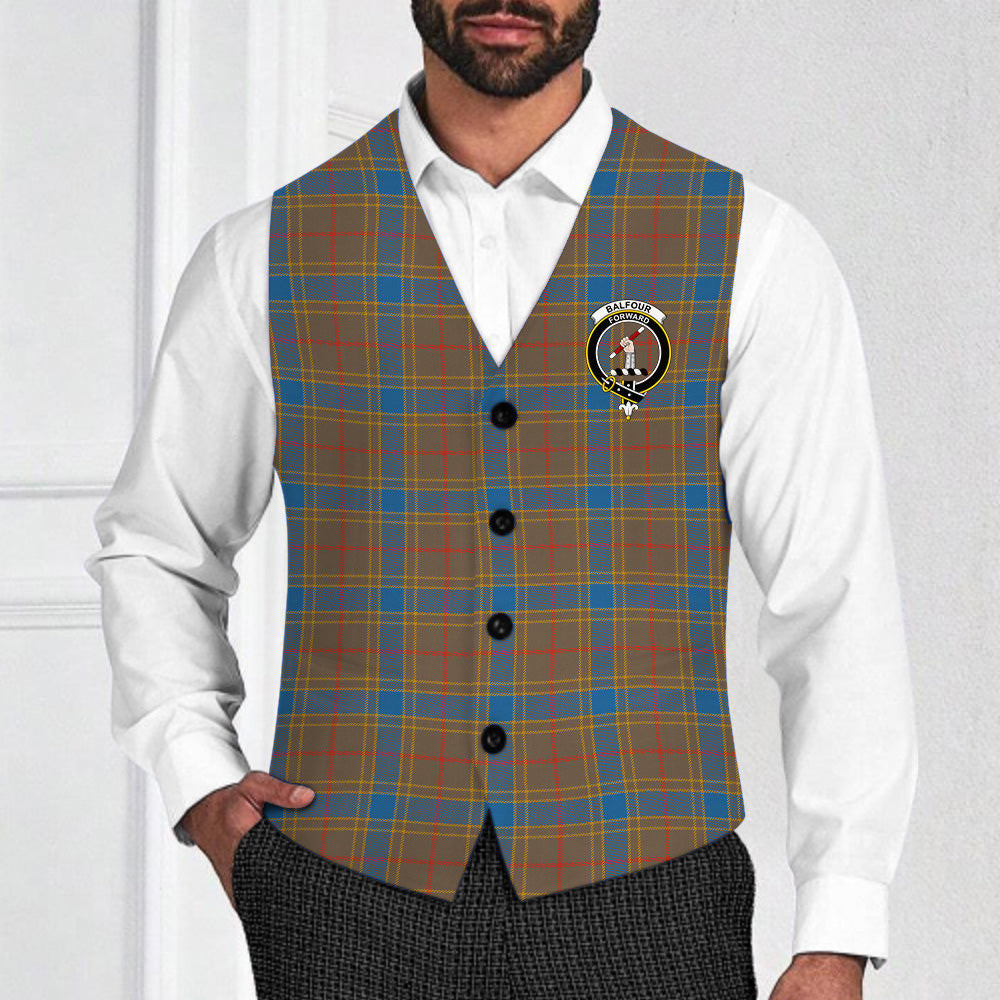 ScotsTee Shop Scottish Balfour Ancient Crest Tartan Waistcoat Sleeveless Suit Vest