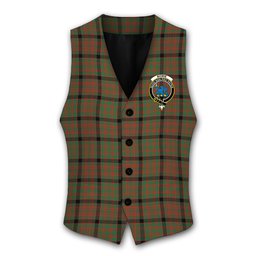 ScotsTee Shop Scottish Bowie Black Ancient Crest Tartan Waistcoat Sleeveless Suit Vest