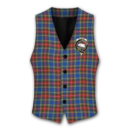 ScotsTee Shop Scottish Bethune Crest Tartan Waistcoat Sleeveless Suit Vest