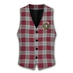 ScotsTee Shop Scottish Buchanan 1842 Crest Tartan Waistcoat Sleeveless Suit Vest