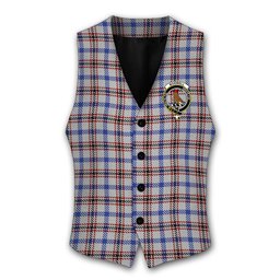 ScotsTee Shop Scottish Boswell Crest Tartan Waistcoat Sleeveless Suit Vest