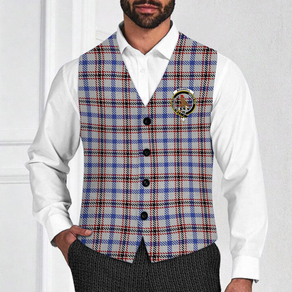ScotsTee Shop Scottish Boswell Crest Tartan Waistcoat Sleeveless Suit Vest