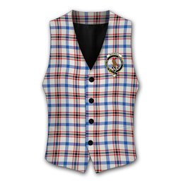 ScotsTee Shop Scottish Boswell Dress Modern Crest Tartan Waistcoat Sleeveless Suit Vest