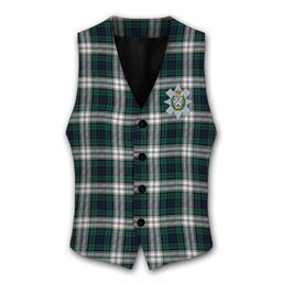 ScotsTee Shop Scottish Black Watch Dress Modern Crest Tartan Waistcoat Sleeveless Suit Vest