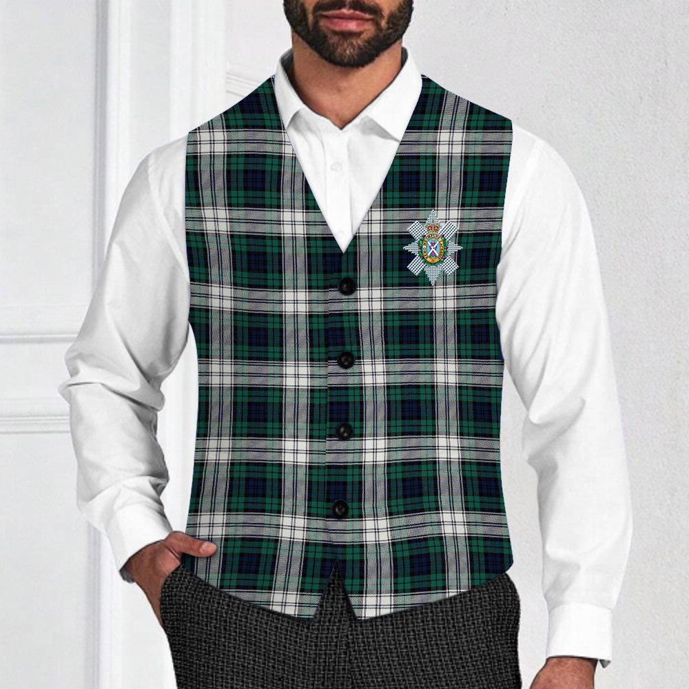 ScotsTee Shop Scottish Black Watch Dress Modern Crest Tartan Waistcoat Sleeveless Suit Vest