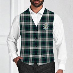 ScotsTee Shop Scottish Black Watch Dress Modern Crest Tartan Waistcoat Sleeveless Suit Vest