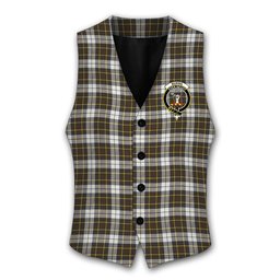 ScotsTee Shop Scottish Burns Battalion Weathered Crest Tartan Waistcoat Sleeveless Suit Vest