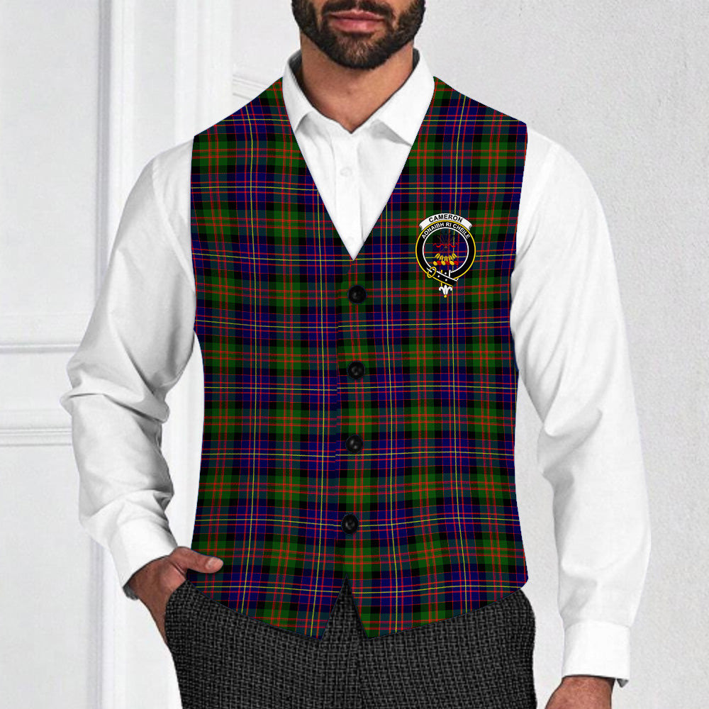 ScotsTee Shop Scottish Cameron of Erracht Modern Crest Tartan Waistcoat Sleeveless Suit Vest