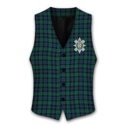 ScotsTee Shop Scottish Black Watch #3 Modern Crest Tartan Waistcoat Sleeveless Suit Vest