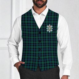 ScotsTee Shop Scottish Black Watch #3 Modern Crest Tartan Waistcoat Sleeveless Suit Vest