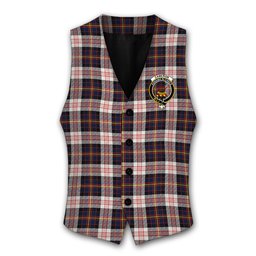 ScotsTee Shop Scottish Cameron of Erracht Dress Modern Crest Tartan Waistcoat Sleeveless Suit Vest