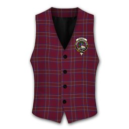 ScotsTee Shop Scottish Burnett of Leys Hunting Crest Tartan Waistcoat Sleeveless Suit Vest