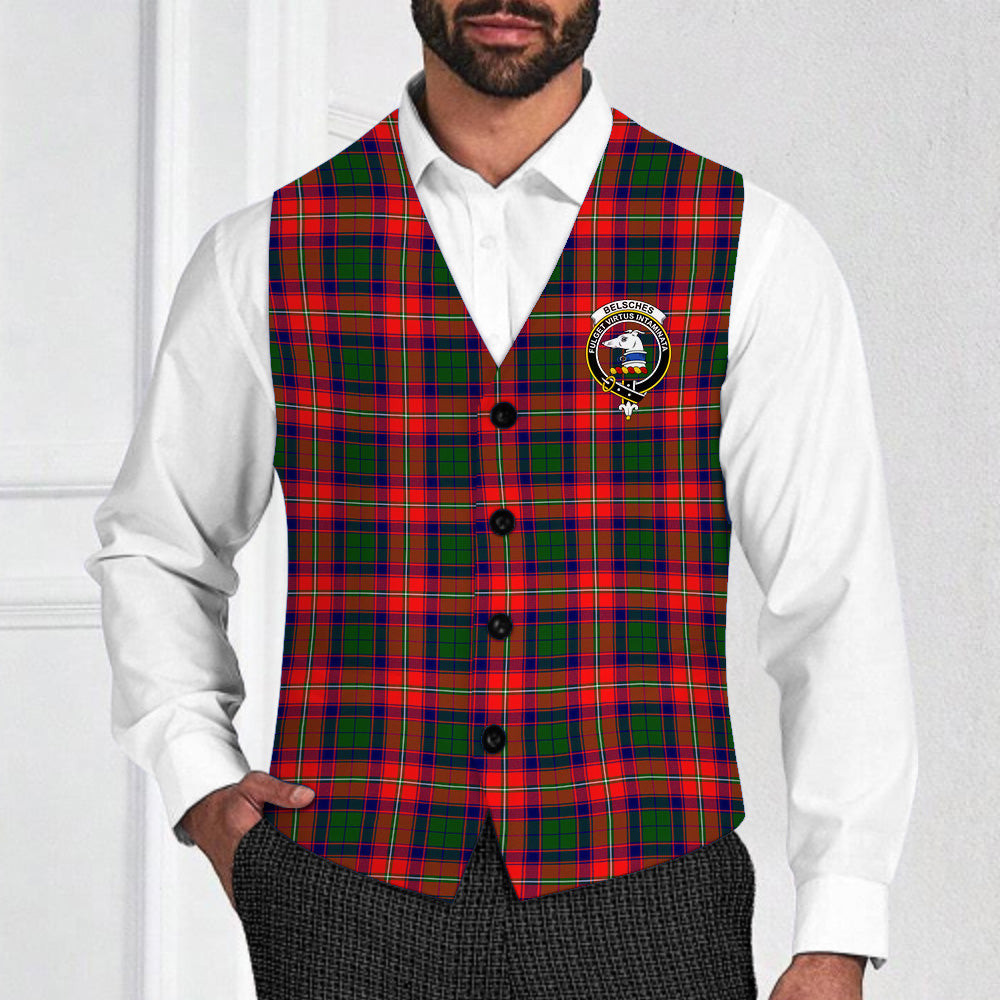 ScotsTee Shop Scottish Belsches Crest Tartan Waistcoat Sleeveless Suit Vest