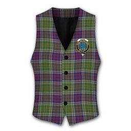 ScotsTee Shop Scottish Bowie Modern Crest Tartan Waistcoat Sleeveless Suit Vest