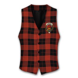 ScotsTee Shop Scottish Cameron Black and Red Ancient Crest Tartan Waistcoat Sleeveless Suit Vest