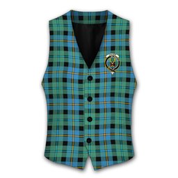 ScotsTee Shop Scottish Calder Ancient Crest Tartan Waistcoat Sleeveless Suit Vest