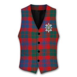 ScotsTee Shop Scottish Black Watch Pipe Band Modern Crest Tartan Waistcoat Sleeveless Suit Vest