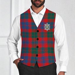 ScotsTee Shop Scottish Black Watch Pipe Band Modern Crest Tartan Waistcoat Sleeveless Suit Vest
