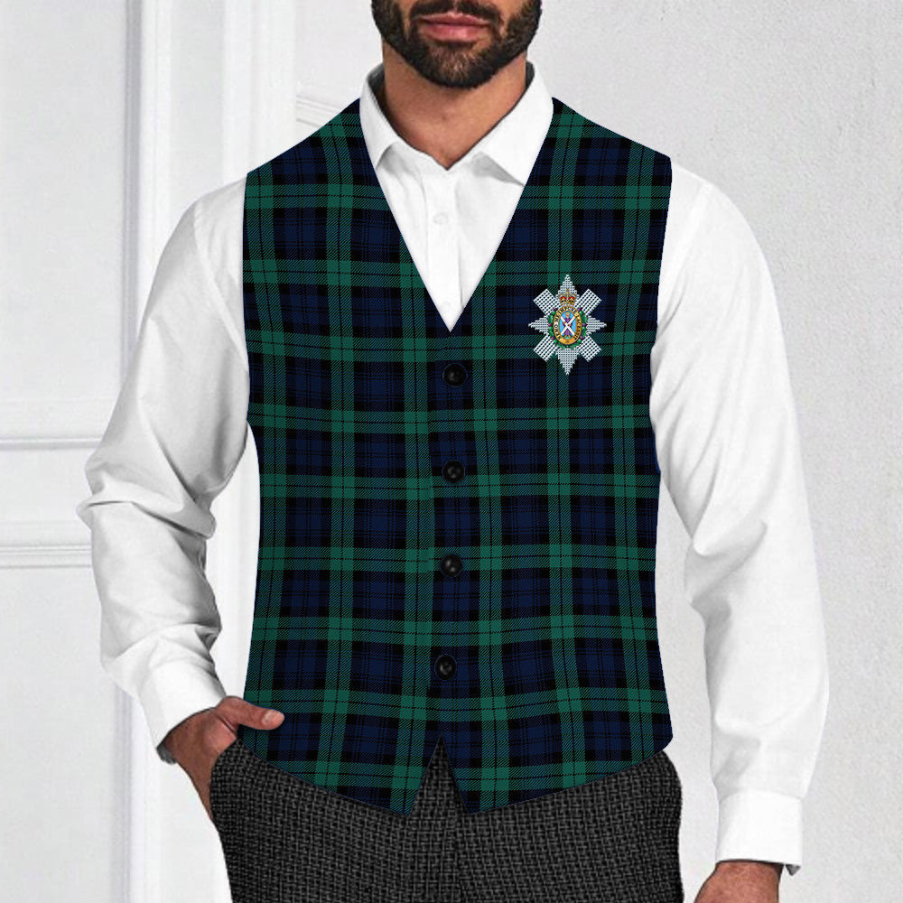 ScotsTee Shop Scottish Black Watch Modern Clan Crest Tartan Waistcoat Sleeveless Suit Vest