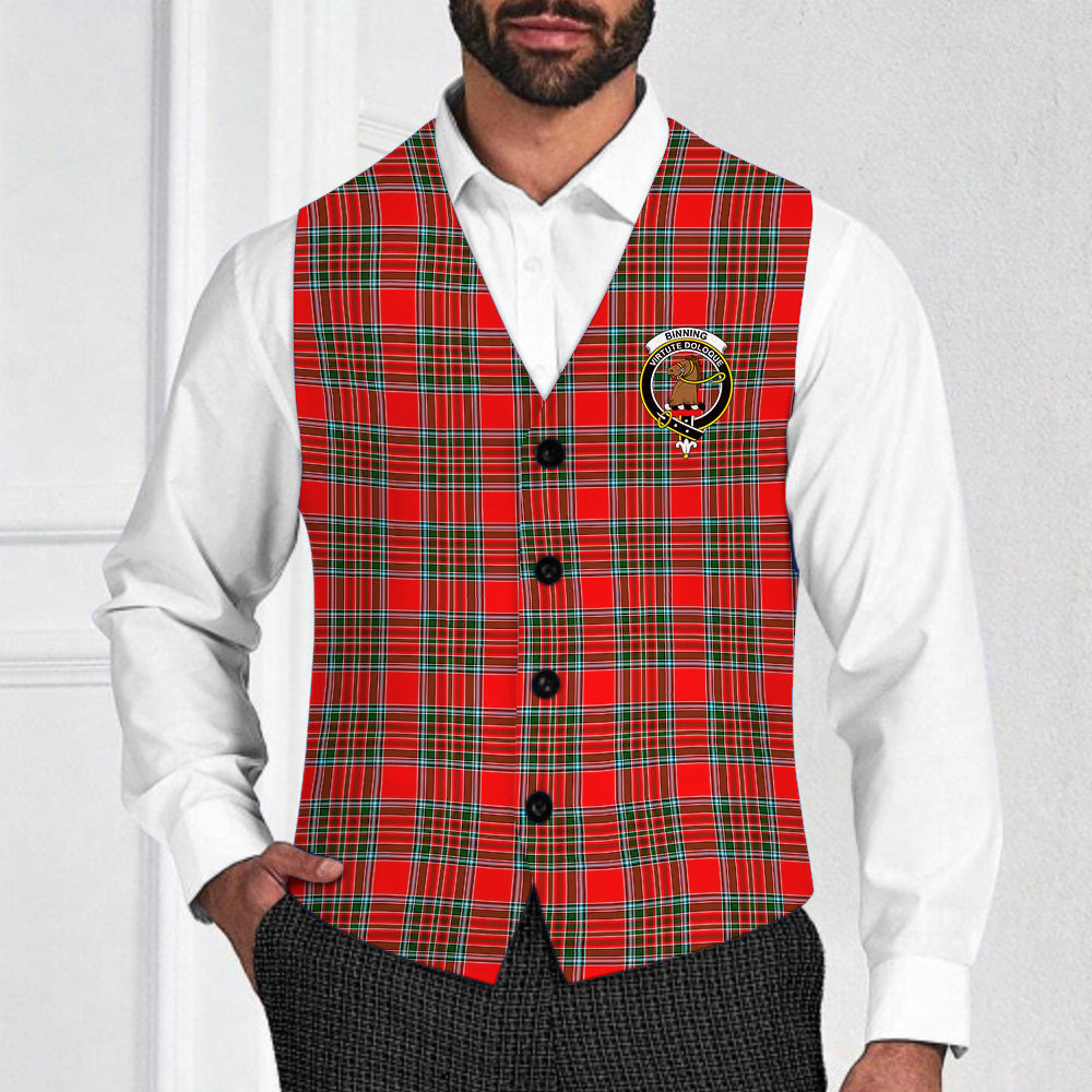 ScotsTee Shop Scottish Binning Crest Tartan Waistcoat Sleeveless Suit Vest