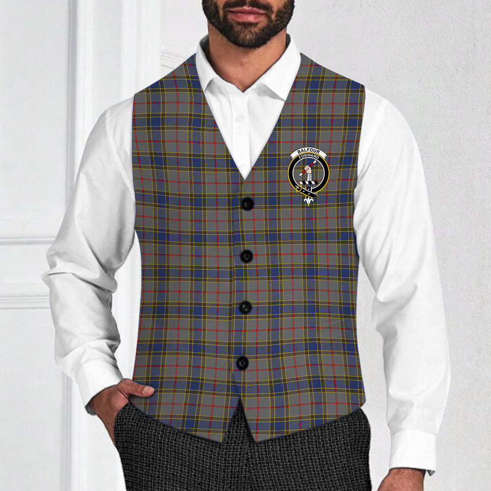 ScotsTee Shop Scottish Balfour Crest Tartan Waistcoat Sleeveless Suit Vest