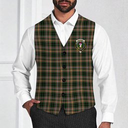 ScotsTee Shop Scottish Buchanan Hunting SC Crest Tartan Waistcoat Sleeveless Suit Vest