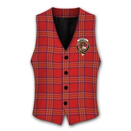 ScotsTee Shop Scottish Burnett of Leys Modern Crest Tartan Waistcoat Sleeveless Suit Vest