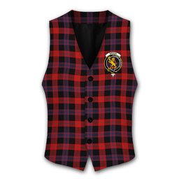 ScotsTee Shop Scottish Broun Modern Crest Tartan Waistcoat Sleeveless Suit Vest