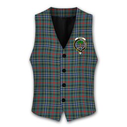 ScotsTee Shop Scottish Bisset Modern Crest Tartan Waistcoat Sleeveless Suit Vest