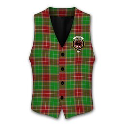 ScotsTee Shop Scottish Baxter Modern Crest Tartan Waistcoat Sleeveless Suit Vest