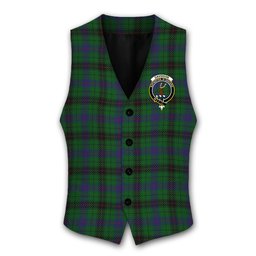 ScotsTee Shop Scottish Davidson Crest Tartan Waistcoat Sleeveless Suit Vest