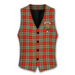 ScotsTee Shop Scottish Chattan Crest Tartan Waistcoat Sleeveless Suit Vest