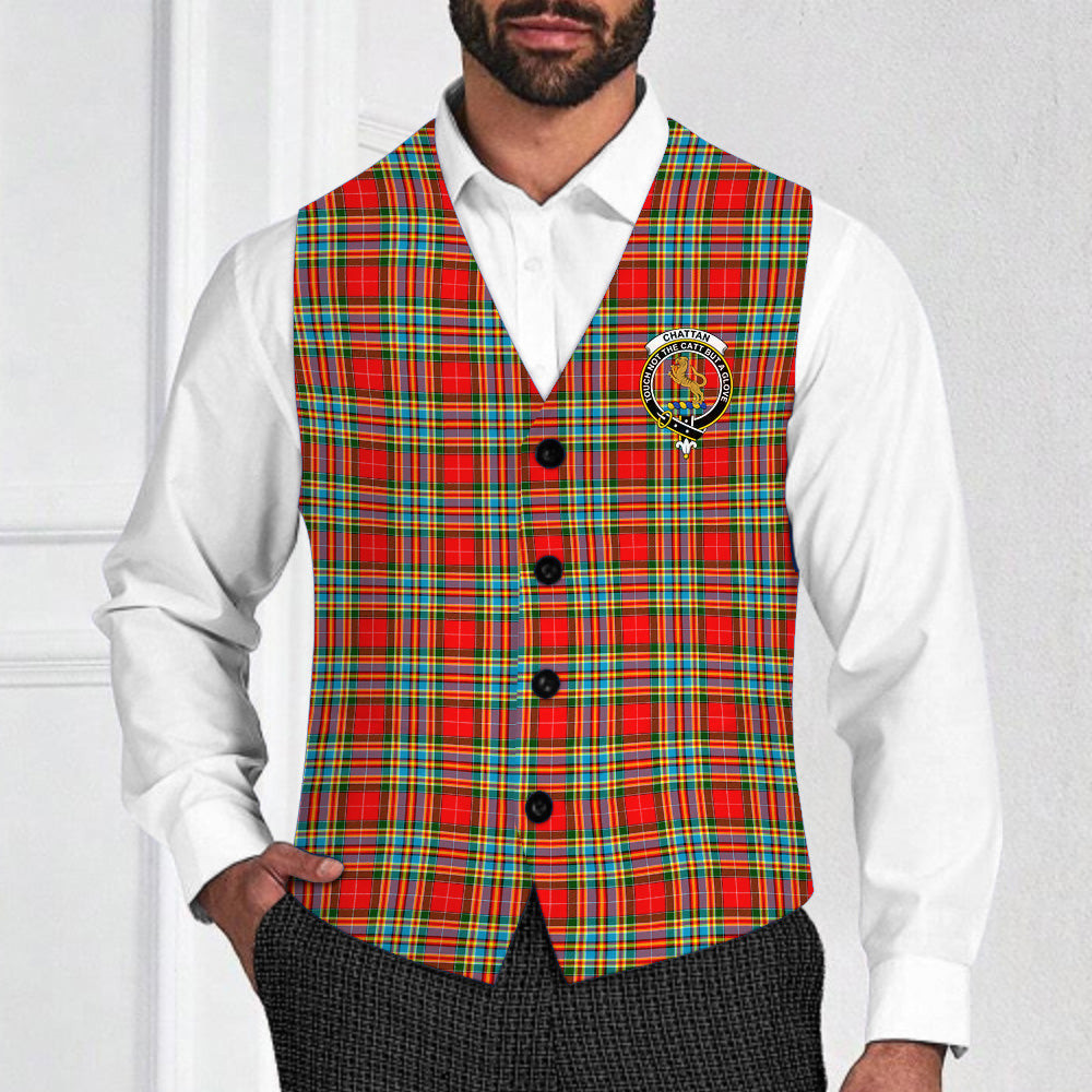 ScotsTee Shop Scottish Chattan Crest Tartan Waistcoat Sleeveless Suit Vest
