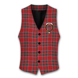 ScotsTee Shop Scottish Dalziel Modern Crest Tartan Waistcoat Sleeveless Suit Vest