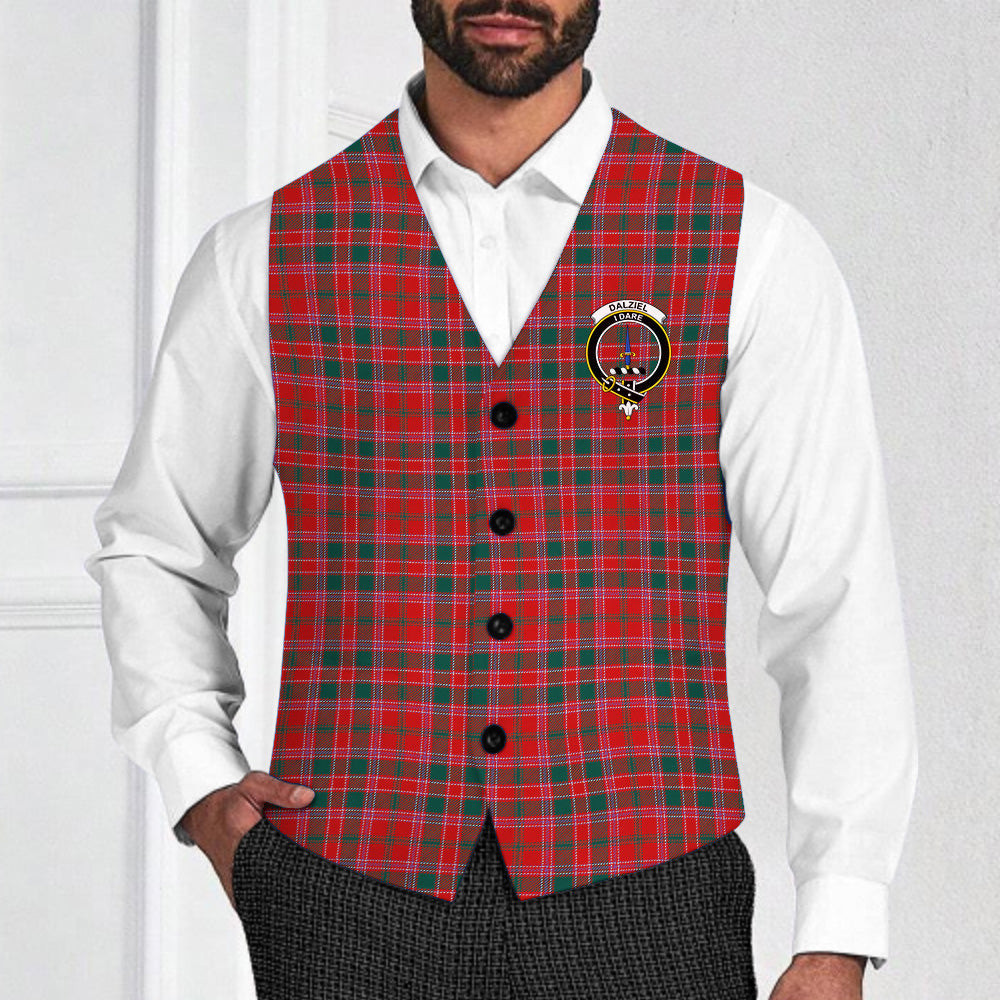 ScotsTee Shop Scottish Dalziel Modern Crest Tartan Waistcoat Sleeveless Suit Vest