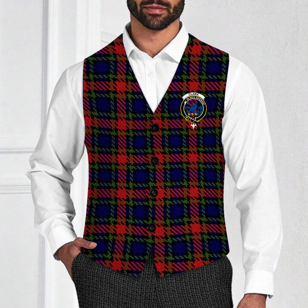 ScotsTee Shop Scottish Clark (Lion) Red Crest Tartan Waistcoat Sleeveless Suit Vest