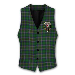 ScotsTee Shop Scottish Cockburn Crest Tartan Waistcoat Sleeveless Suit Vest