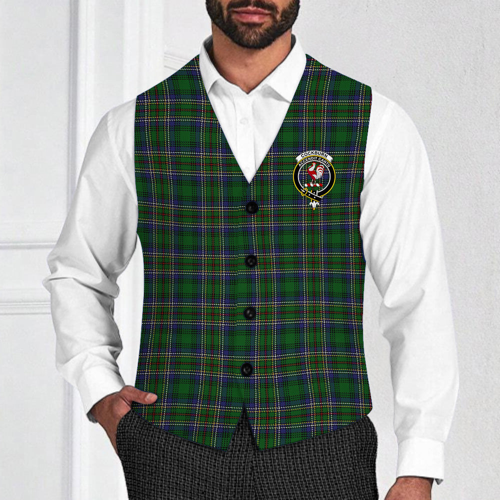 ScotsTee Shop Scottish Cockburn Crest Tartan Waistcoat Sleeveless Suit Vest