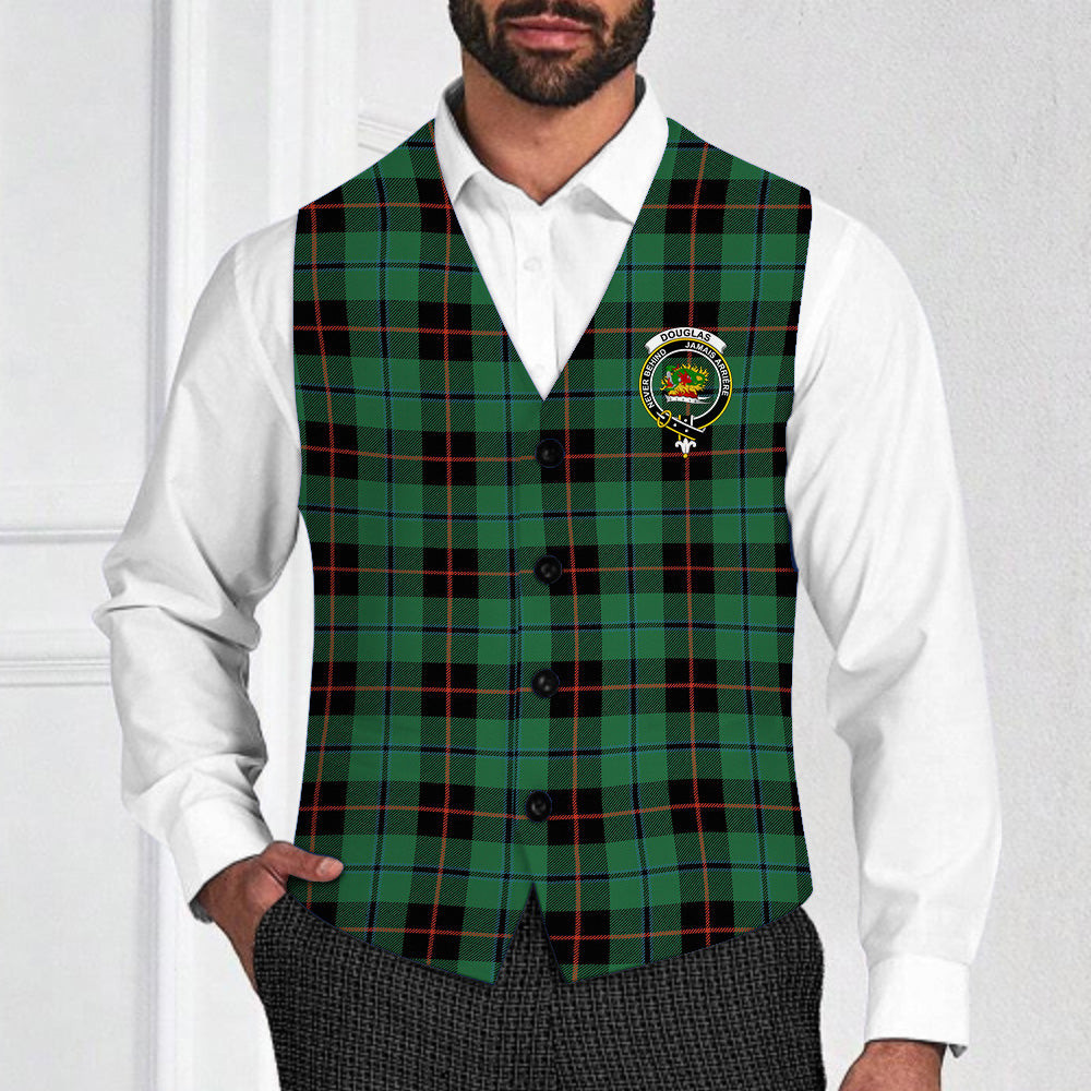 ScotsTee Shop Scottish Douglas Black Ancient Crest Tartan Waistcoat Sleeveless Suit Vest