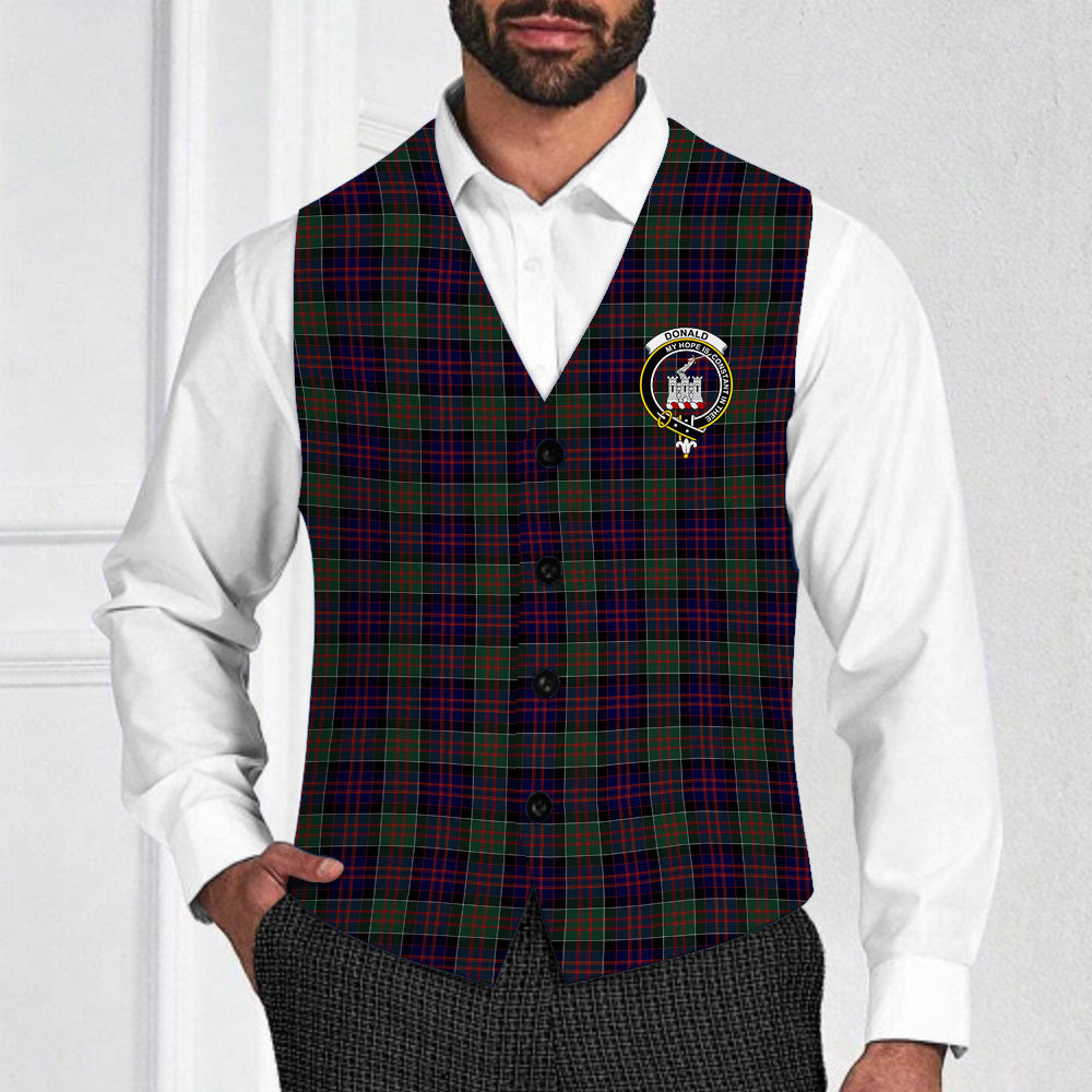 ScotsTee Shop Scottish Donald of Clan Ranald Crest Tartan Waistcoat Sleeveless Suit Vest