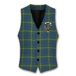 ScotsTee Shop Scottish Cleland Crest Tartan Waistcoat Sleeveless Suit Vest