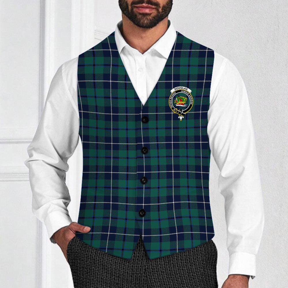 ScotsTee Shop Scottish Douglas Green Modern Crest Tartan Waistcoat Sleeveless Suit Vest