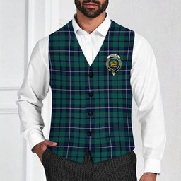 ScotsTee Shop Scottish Douglas Green Modern Crest Tartan Waistcoat Sleeveless Suit Vest