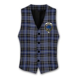 ScotsTee Shop Scottish Clark (Lion) Crest Tartan Waistcoat Sleeveless Suit Vest