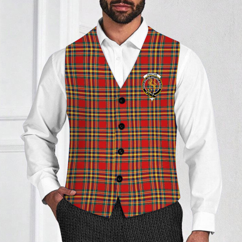 ScotsTee Shop Scottish Chattan Modern Crest Tartan Waistcoat Sleeveless Suit Vest