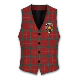 ScotsTee Shop Scottish Carruthers Modern Crest Tartan Waistcoat Sleeveless Suit Vest