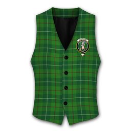 ScotsTee Shop Scottish Clephan Crest Tartan Waistcoat Sleeveless Suit Vest