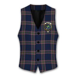 ScotsTee Shop Scottish Crichton Modern Crest Tartan Waistcoat Sleeveless Suit Vest